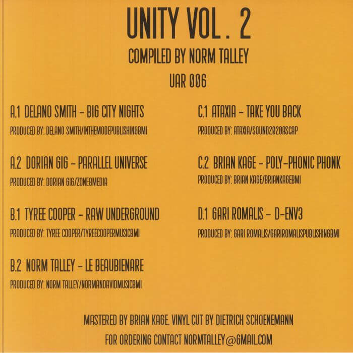 2. Delano Smith, Dorian Gig, Tyree Cooper, Norm Talley, Ataxia, Brian Kage, Gari Romalis - Unity Vol 2